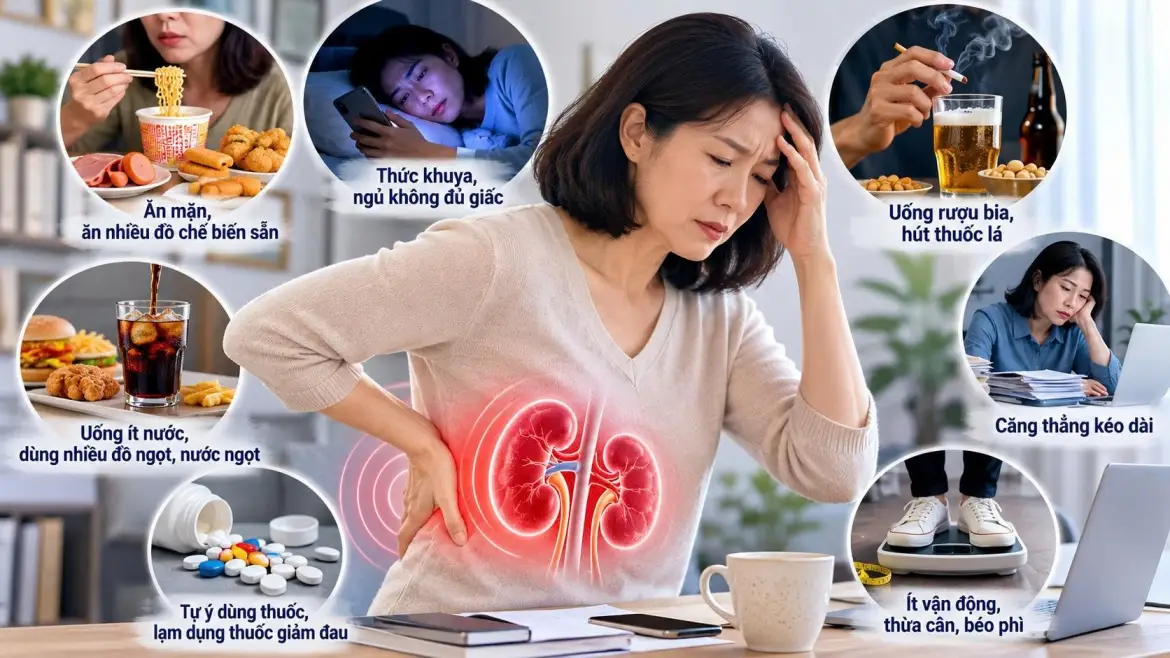 Những Thói Quen Hằng Ngày Khiến Thận Bị Suy Giảm