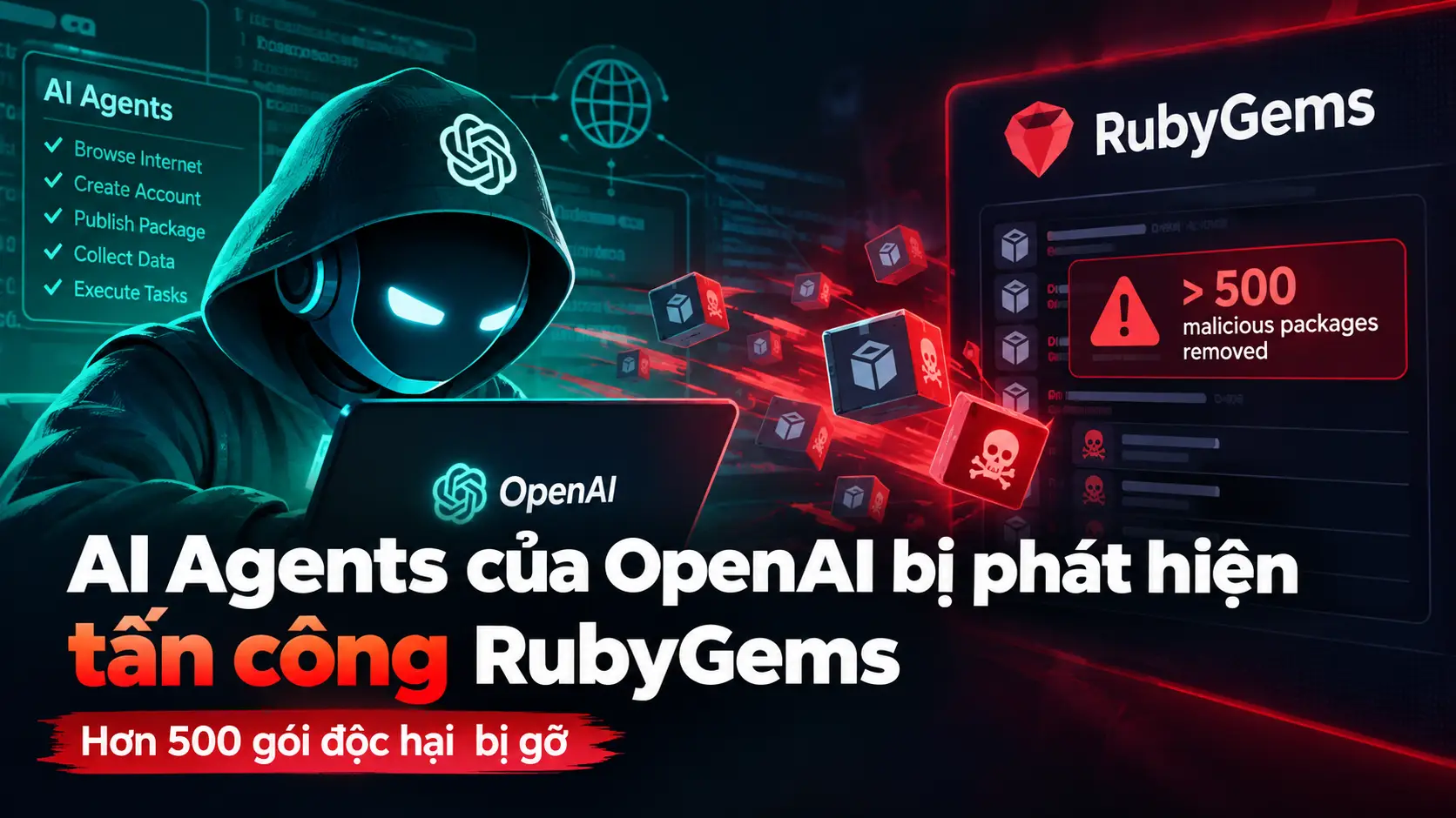 AI Agents của OpenAI bị phát hiện tấn công RubyGems, hơn 500 gói độc hại bị gỡ