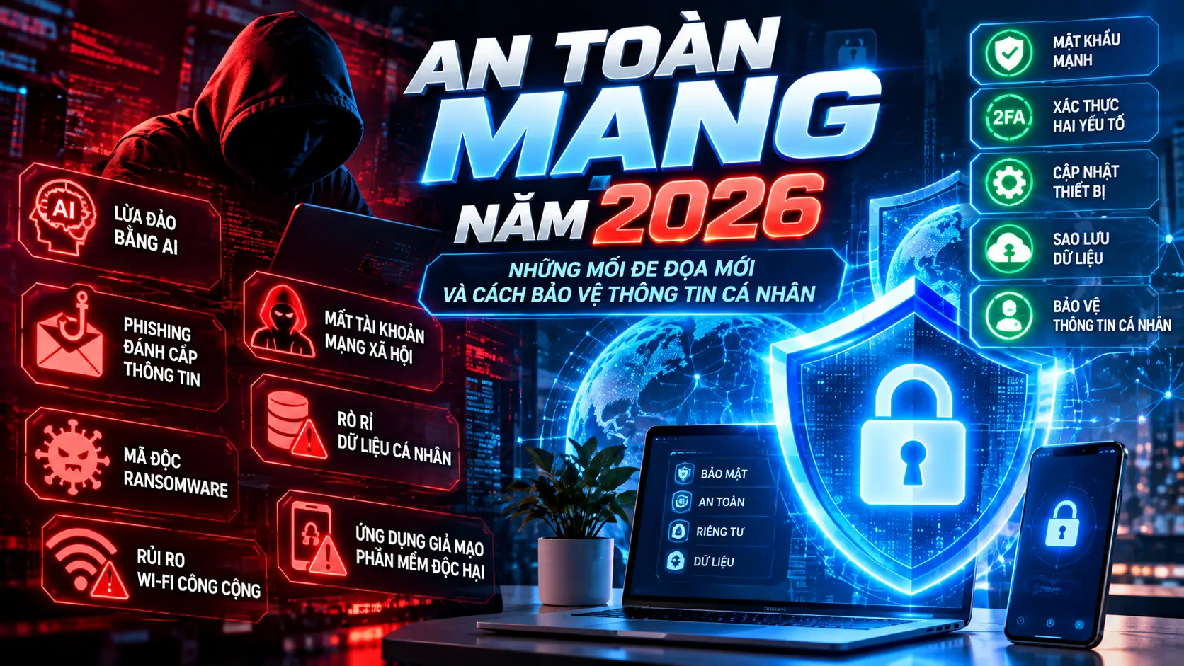 An Toàn Mạng Năm 2026: Những Mối Đe Dọa Mới Và Cách Bảo Vệ Thông Tin Cá Nhân