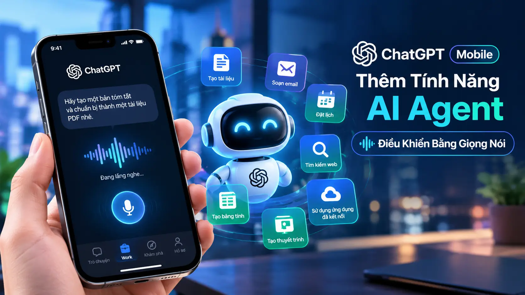 ChatGPT Mobile Có Thêm Tính Năng AI Agent Điều Khiển Bằng Giọng Nói