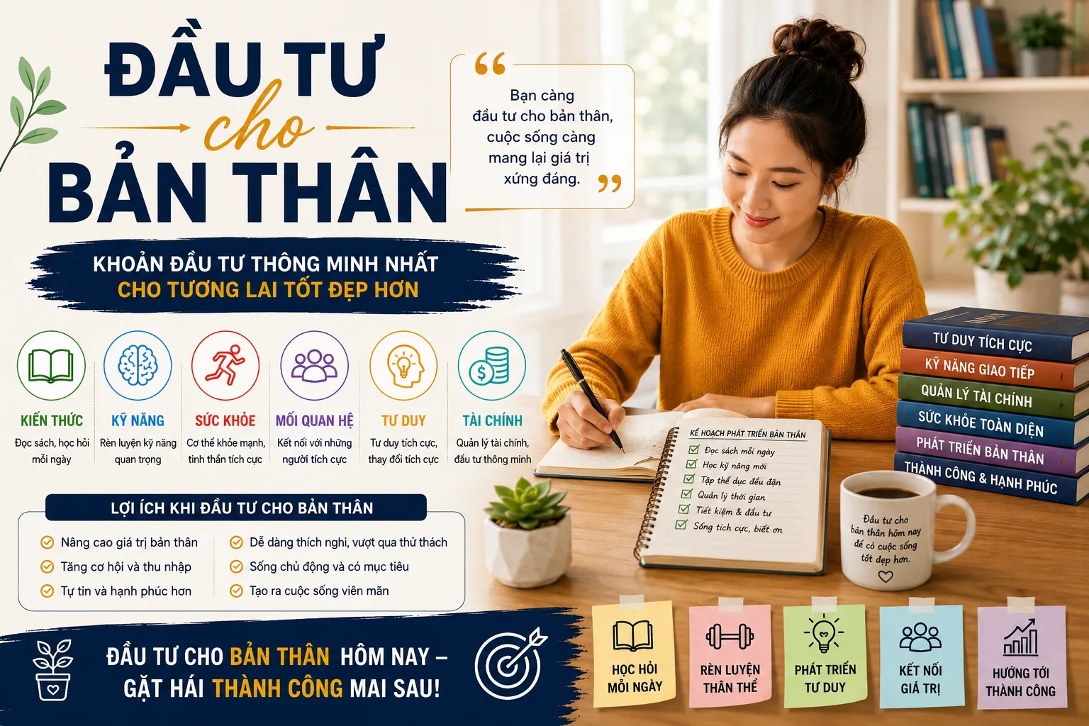 Đầu tư cho bản thân: Khoản đầu tư thông minh nhất để thành công và hạnh phúc
