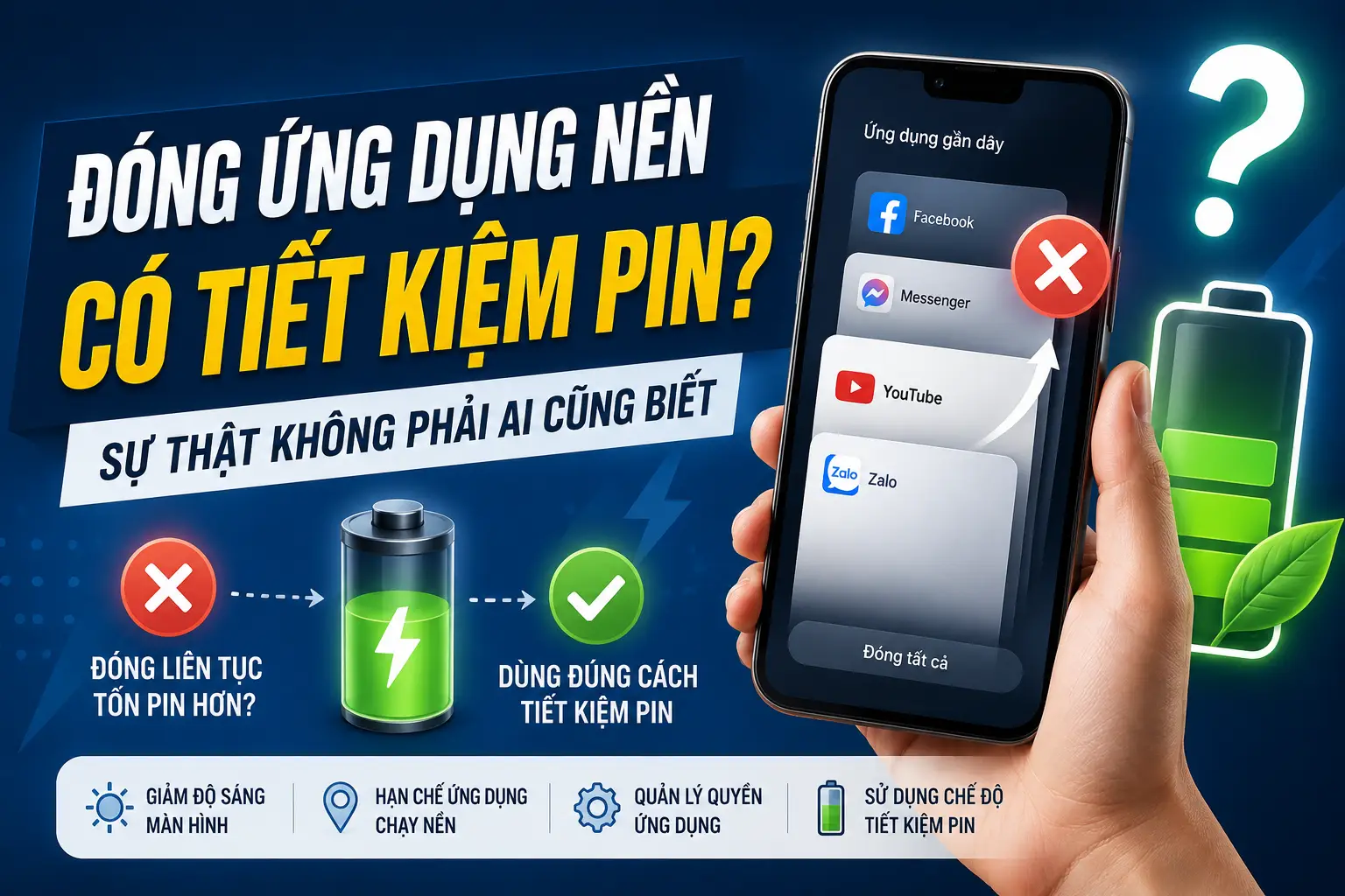 Đóng Ứng Dụng Nền Có Tiết Kiệm Pin? Sự Thật Không Phải Ai Cũng Biết