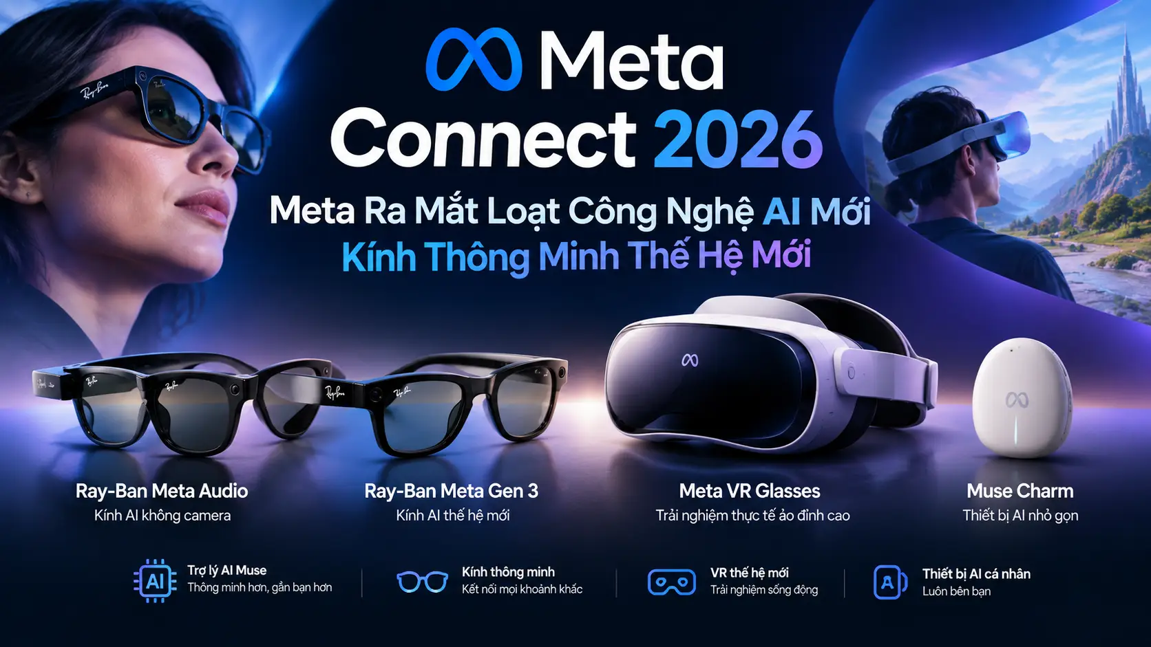 Meta Connect 2026: Loạt Công Nghệ AI Mới Và Kính Thông Minh Chính Thức Ra Mắt